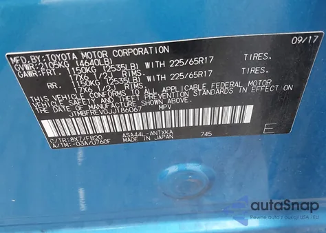 2018 Toyota Rav4 Le z USA, uszkodzony, nr VIN JTMBFREV0JJ186067